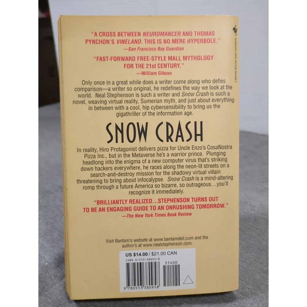 Snow Crash Neal Stephenson Bantam Spectra Trade Paperback Reissue September 2003